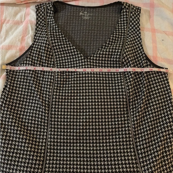 Lane Bryant Black and White Fitted Houndstooth Tank Top size 14/16 - Picture 5 of 7